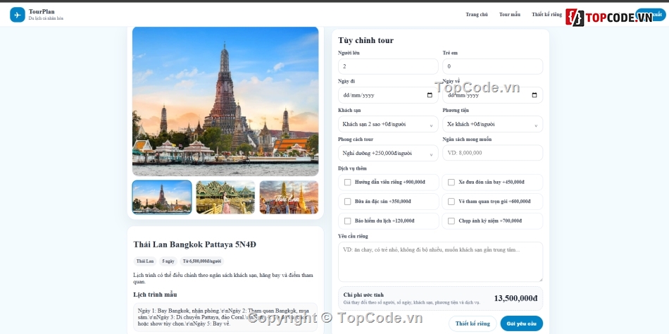 Website du lịch,Website đặt tour,đặt tour du lịch
